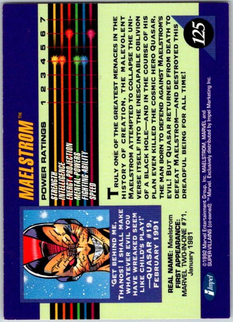 1992 Impel Marvel Universe #125 Maelstrom V36813