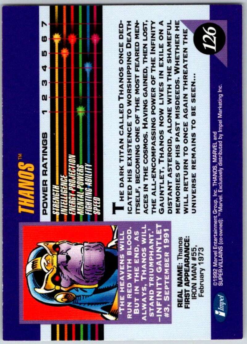 1992 Impel Marvel Universe #126 Thanos V36814