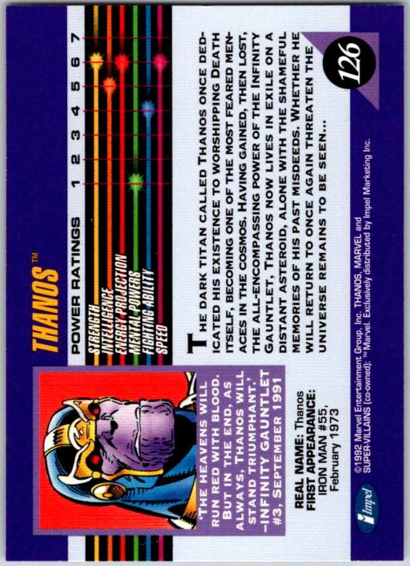 1992 Impel Marvel Universe #126 Thanos V36815