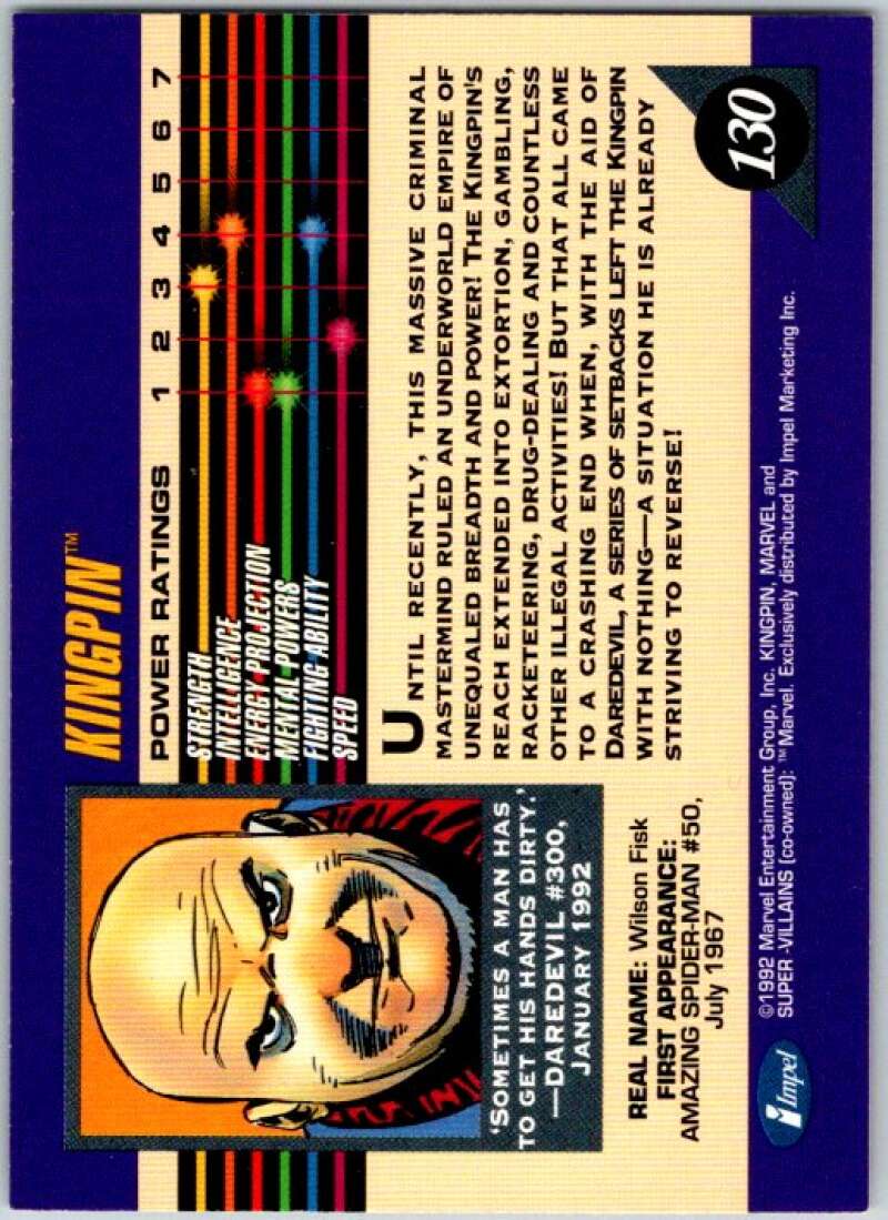 1992 Impel Marvel Universe #130 Kingpin V36824