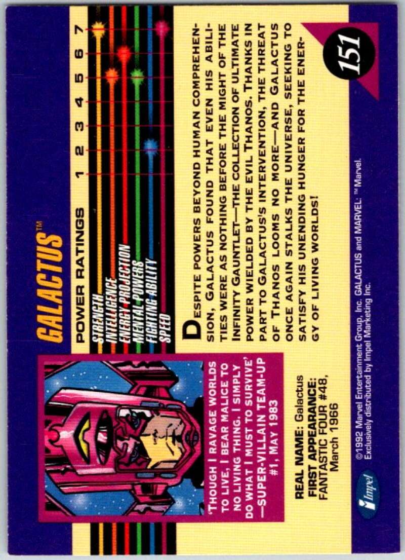 1992 Impel Marvel Universe #151 Galactus V36825