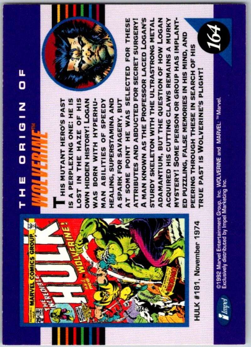 1992 Impel Marvel Universe #164 Wolverine V36828