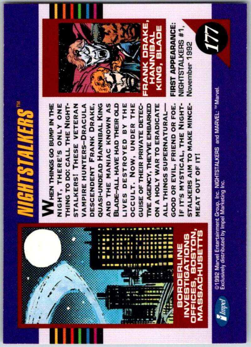 1992 Impel Marvel Universe #177 Nightstalkers V36830