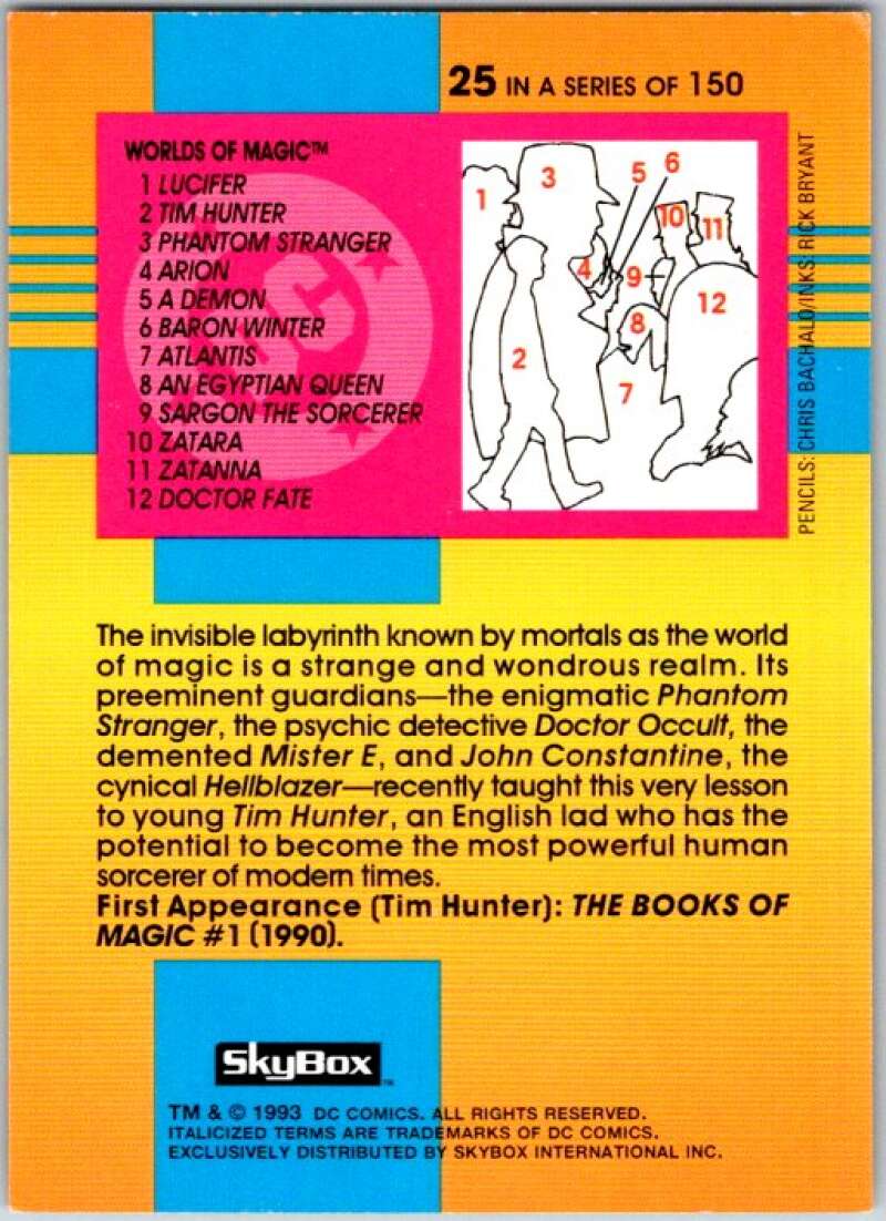 1993 SkyBox DC Comics #25 Worlds of Magic, Luifer, T.Hunter, P.Sranger V36855
