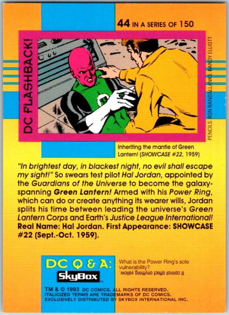 1993 SkyBox DC Comics #44 Justice League International - Green Lantern V36873