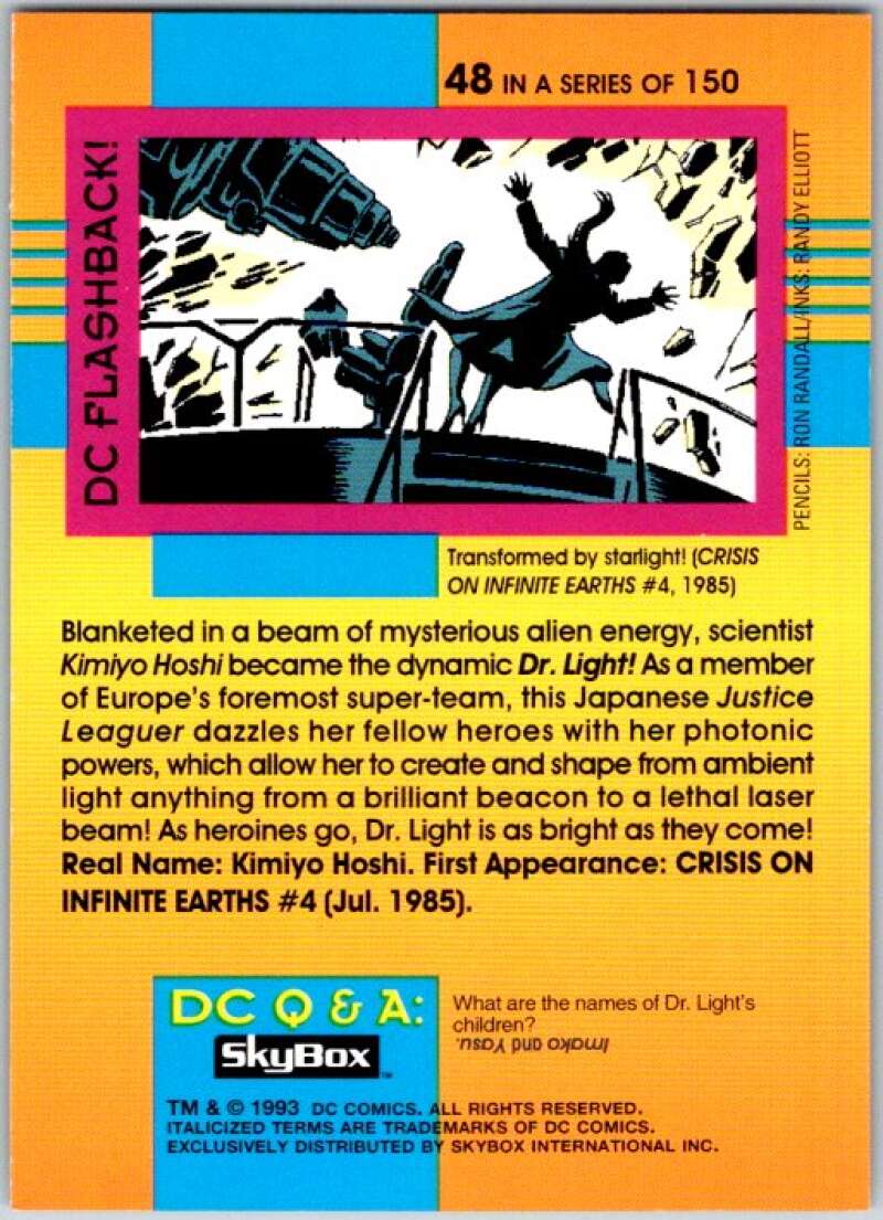 1993 SkyBox DC Comics #48 Justice League International - Dr. Light V36876