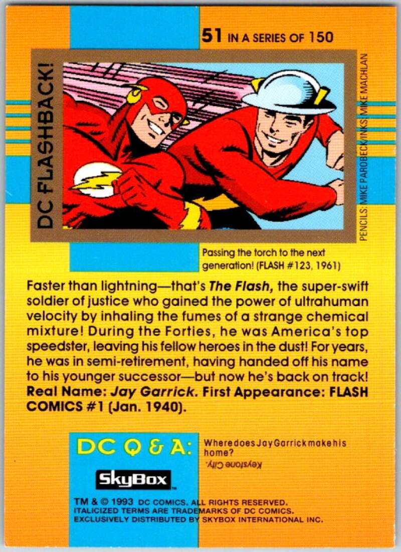 1993 SkyBox DC Comics #51 Justice Society of America - Flash V36879