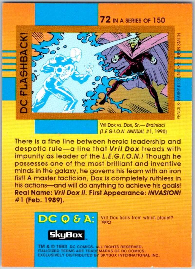 1993 SkyBox DC Comics #72 L.E.G.I.O.N. - Vril Dox V36897