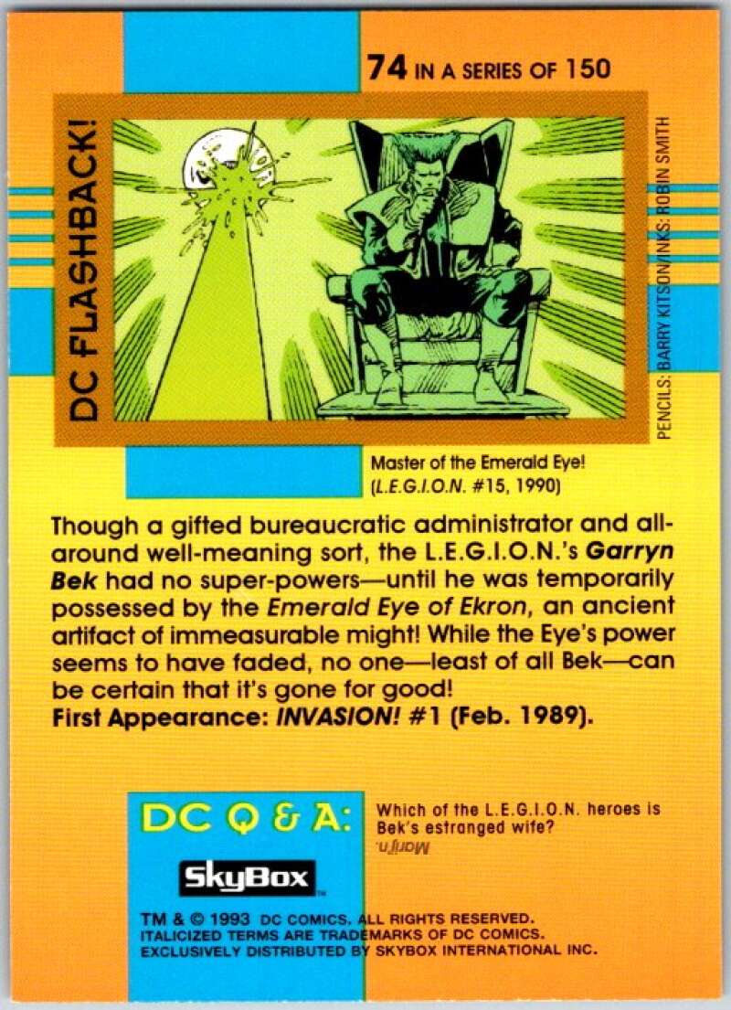 1993 SkyBox DC Comics #74 L.E.G.I.O.N. - Garryn Bek V36899