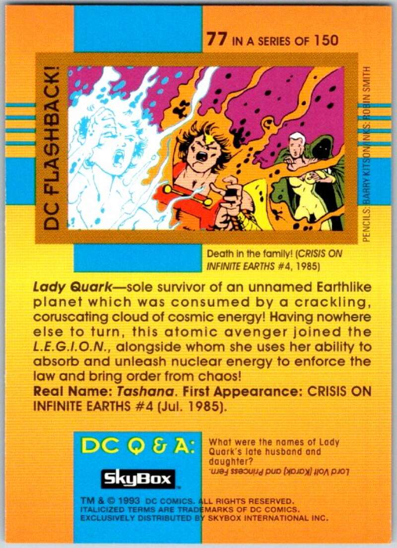 1993 SkyBox DC Comics #77 L.E.G.I.O.N. - Lady Quark V36901
