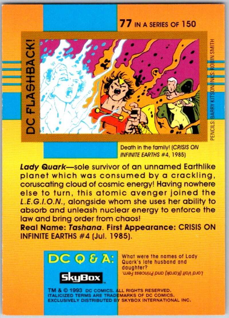 1993 SkyBox DC Comics #77 L.E.G.I.O.N. - Lady Quark V36903