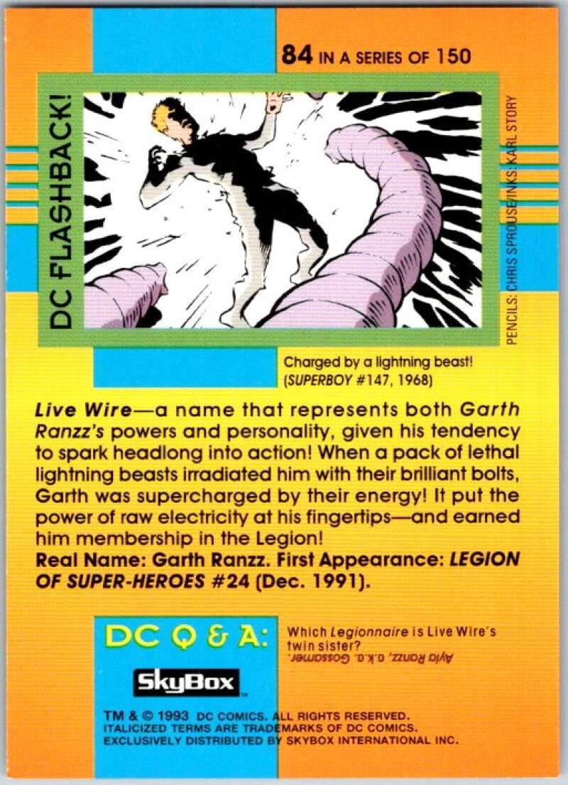 1993 SkyBox DC Comics #84 Legionnaires - Live Wire V36906