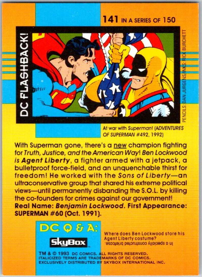 1993 SkyBox DC Comics #141 The New Breed - Agent Liberty V36953