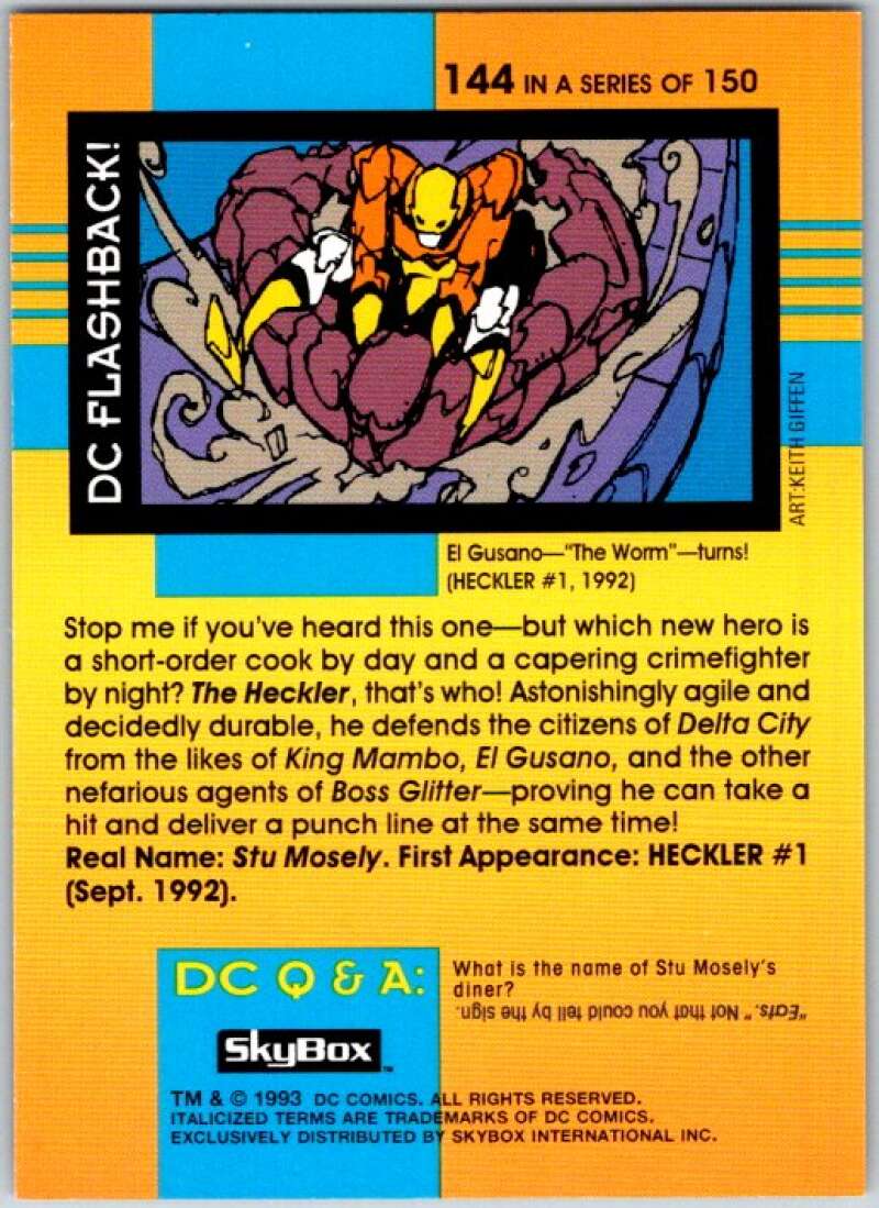 1993 SkyBox DC Comics #144 The New Breed - Heckler V36962