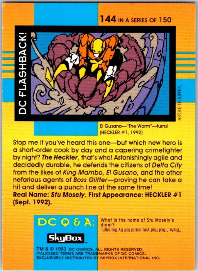 1993 SkyBox DC Comics #144 The New Breed - Heckler V36963