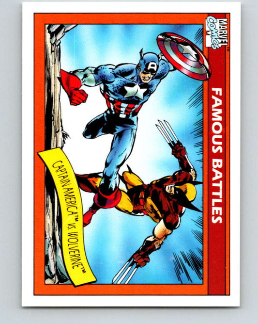 1990 Impel Marvel Universe #115 Captain vs. Wolverine   V36393
