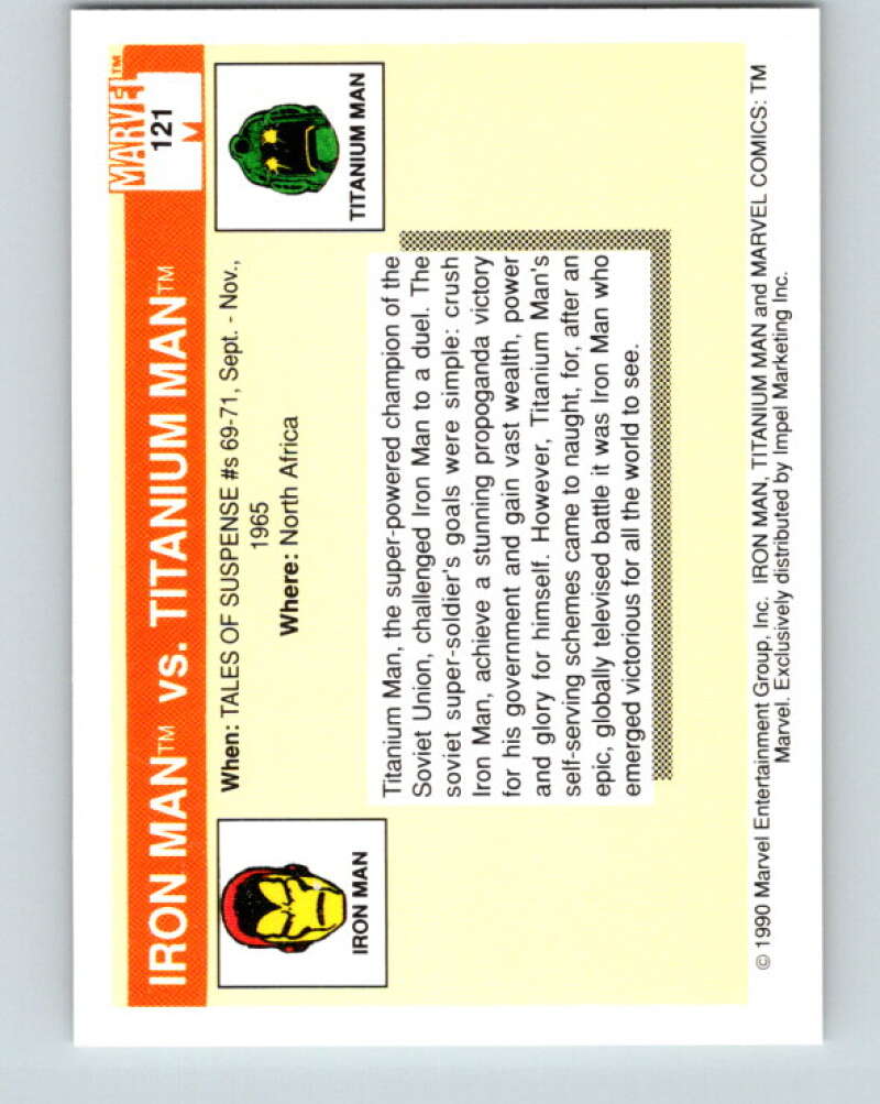 1990 Impel Marvel Universe #121 Iron Man vs. Titanium Man V25953