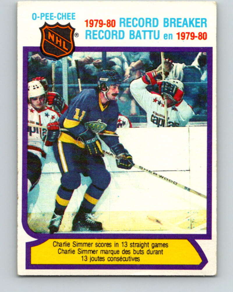 1980-81 O-Pee-Chee #4 Charlie Simmer RB Los Angeles Kings V37023