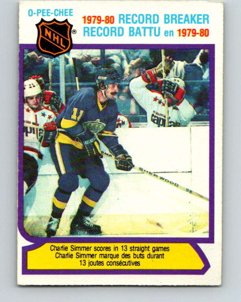 1980-81 O-Pee-Chee #4 Charlie Simmer RB Los Angeles Kings V37025