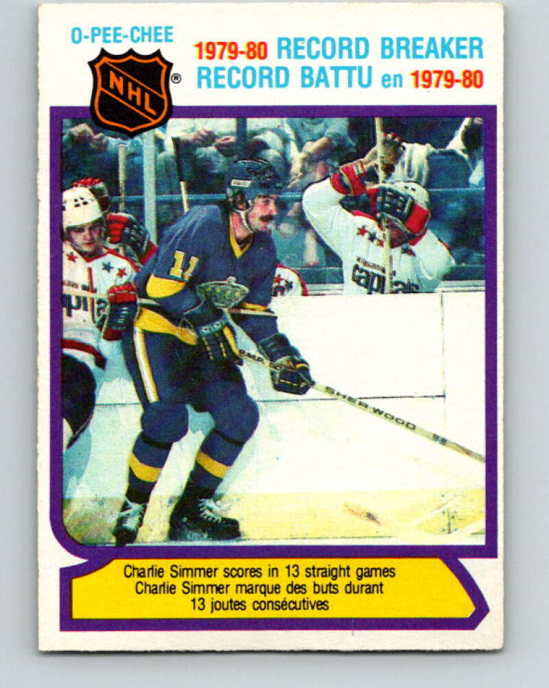 1980-81 O-Pee-Chee #4 Charlie Simmer RB Los Angeles Kings V37027