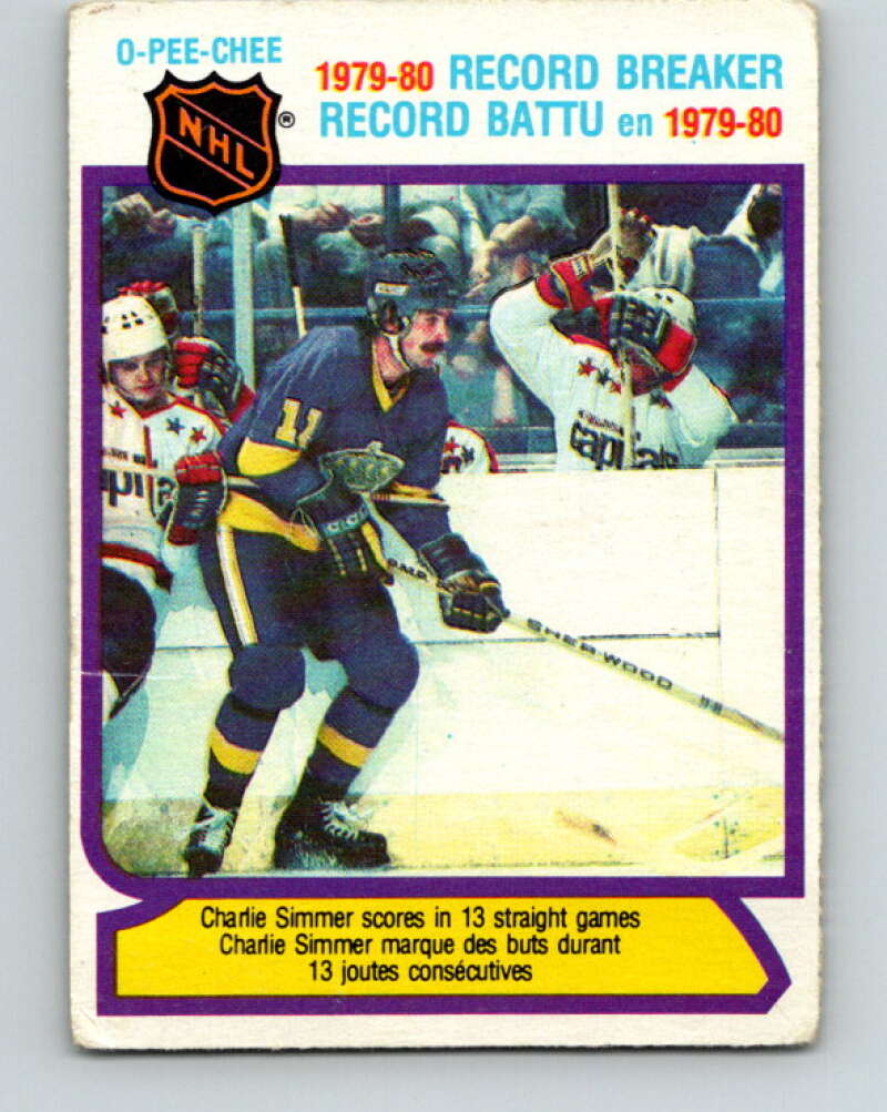 1980-81 O-Pee-Chee #4 Charlie Simmer RB Los Angeles Kings V37029