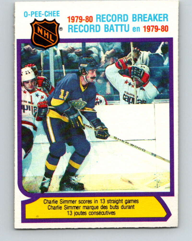 1980-81 O-Pee-Chee #4 Charlie Simmer RB Los Angeles Kings V37030
