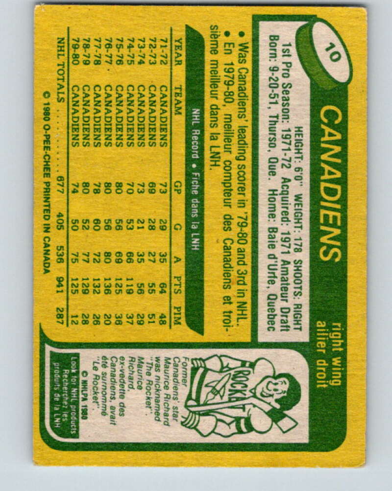 1980-81 O-Pee-Chee #10 Guy Lafleur Montreal Canadiens V37105