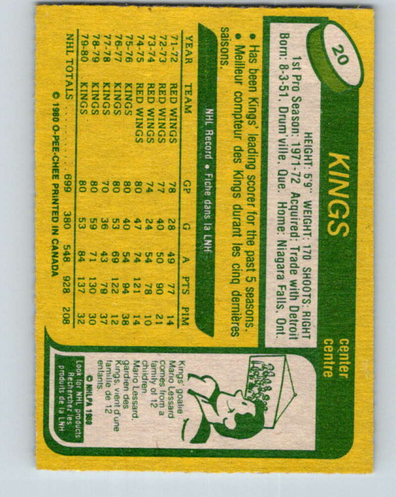 1980-81 O-Pee-Chee #20 Marcel Dionne Los Angeles Kings V37207