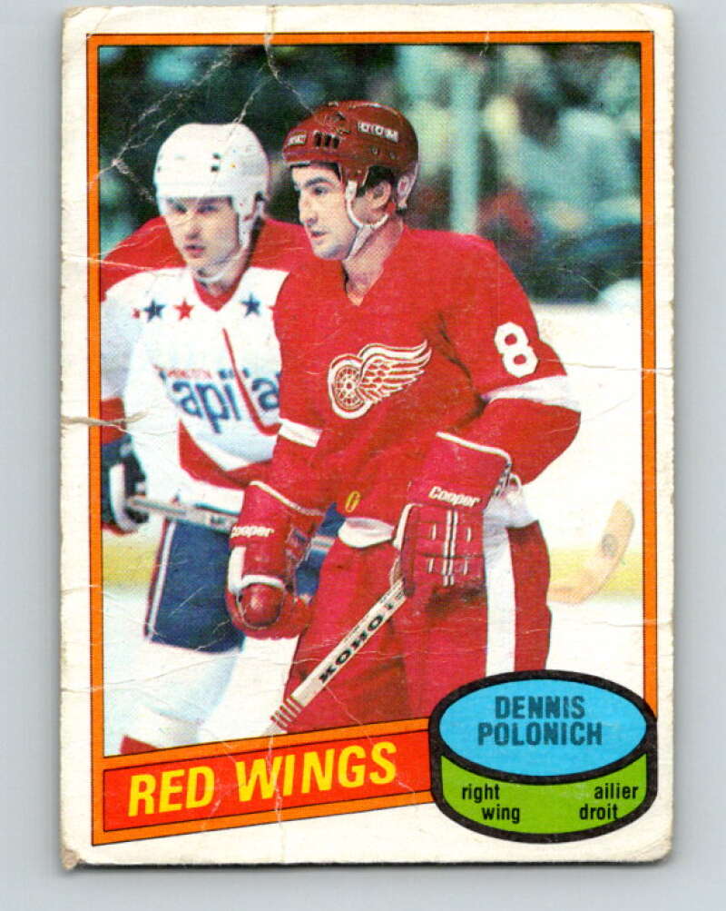 1980-81 O-Pee-Chee #54 Dennis Polonich Detroit Red Wings V37532