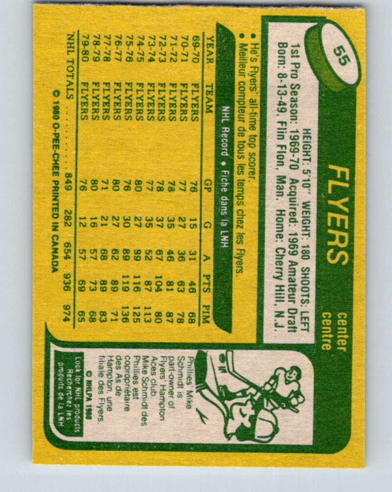 1980-81 O-Pee-Chee #55 Bobby Clarke Philadelphia Flyers V37538