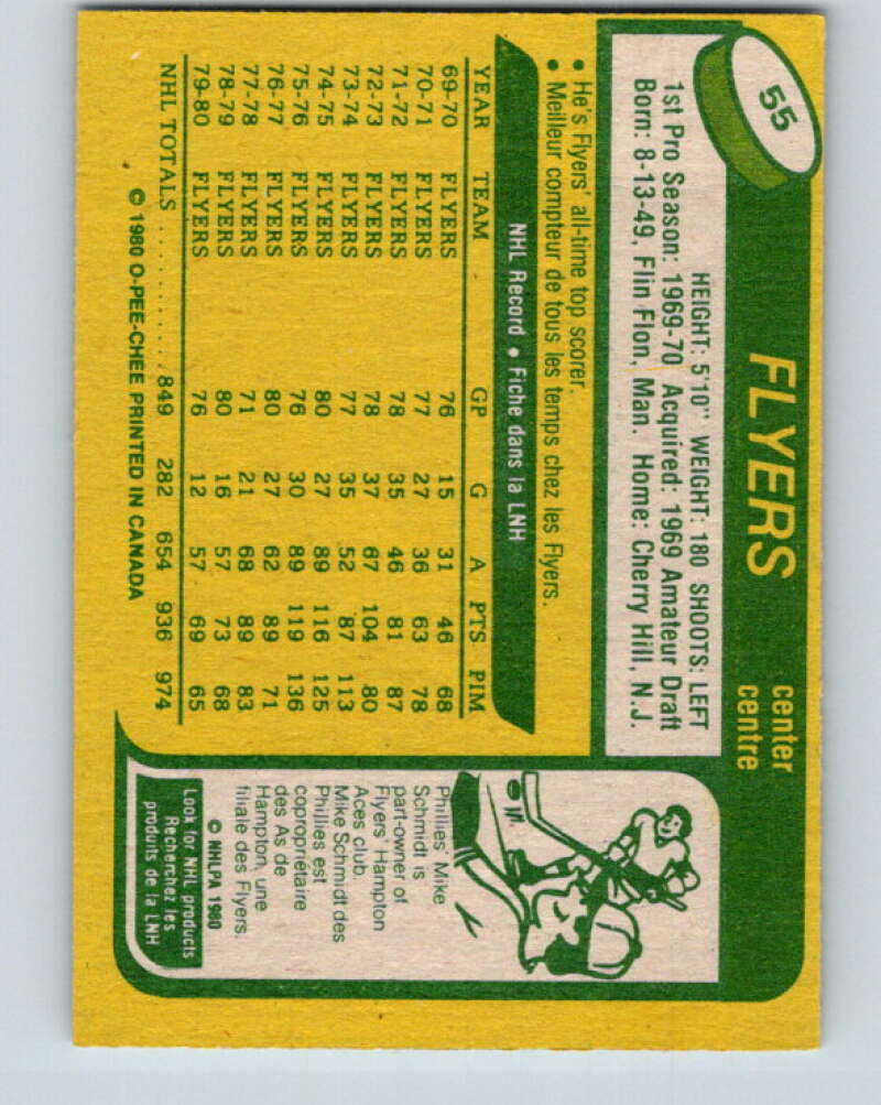 1980-81 O-Pee-Chee #55 Bobby Clarke Philadelphia Flyers V37541