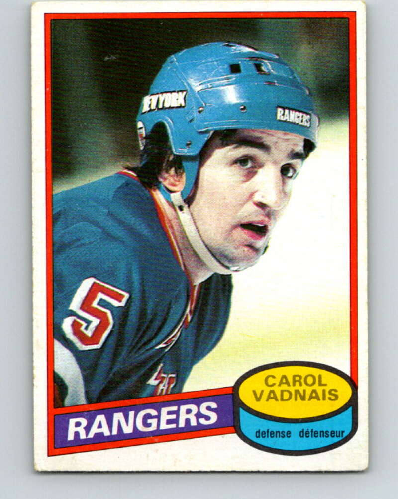 1980-81 O-Pee-Chee #57 Carol Vadnais New York Rangers V37565