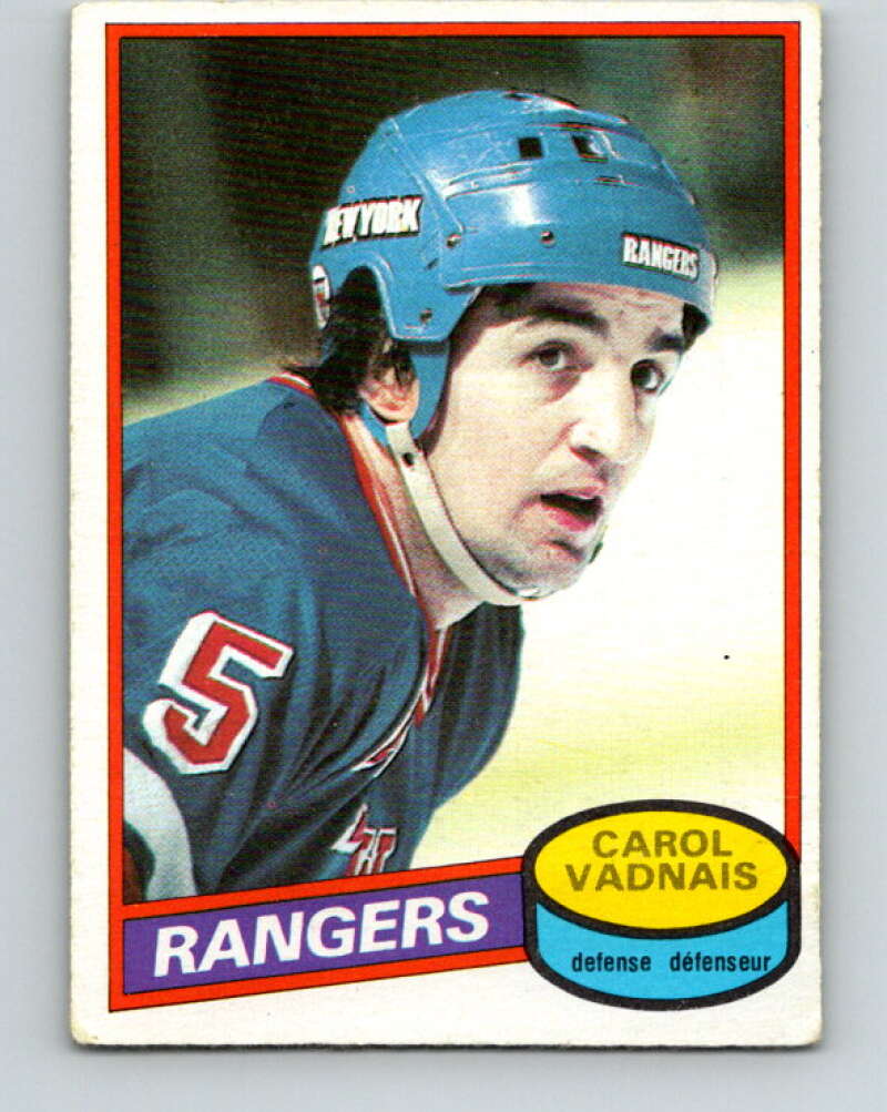 1980-81 O-Pee-Chee #57 Carol Vadnais New York Rangers V37567