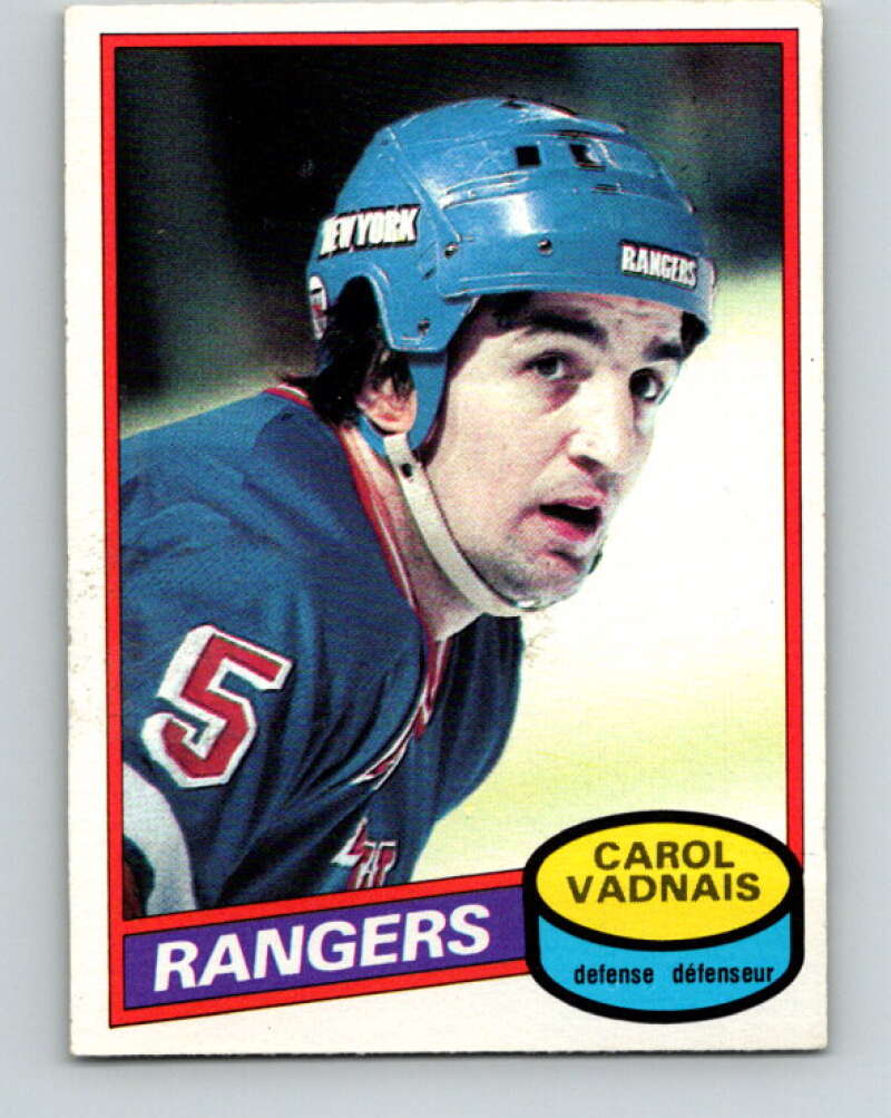 1980-81 O-Pee-Chee #57 Carol Vadnais New York Rangers V37569