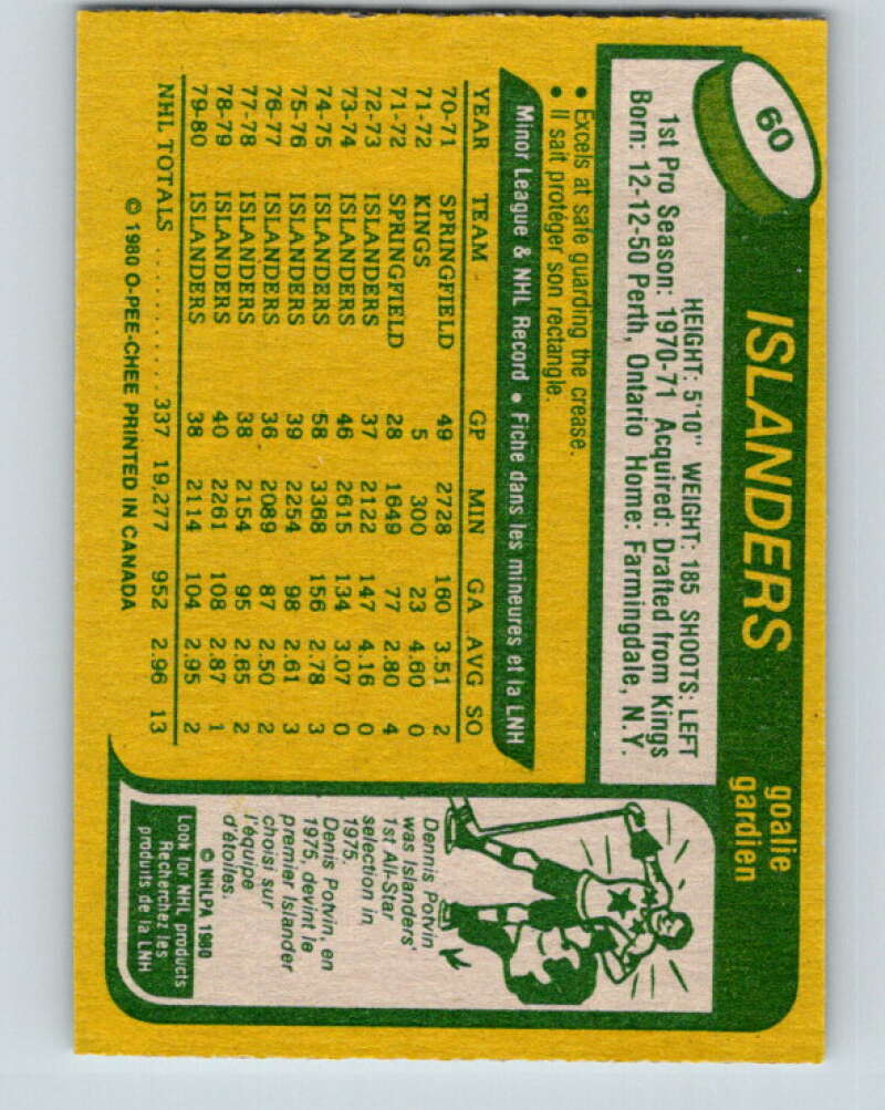 1980-81 O-Pee-Chee #60 Billy Smith New York Islanders V37594