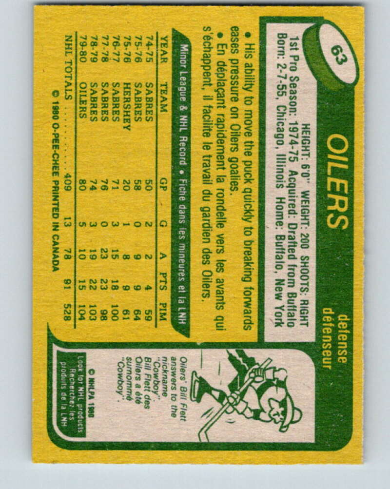 1980-81 O-Pee-Chee #63 Lee Fogolin Edmonton Oilers V37617