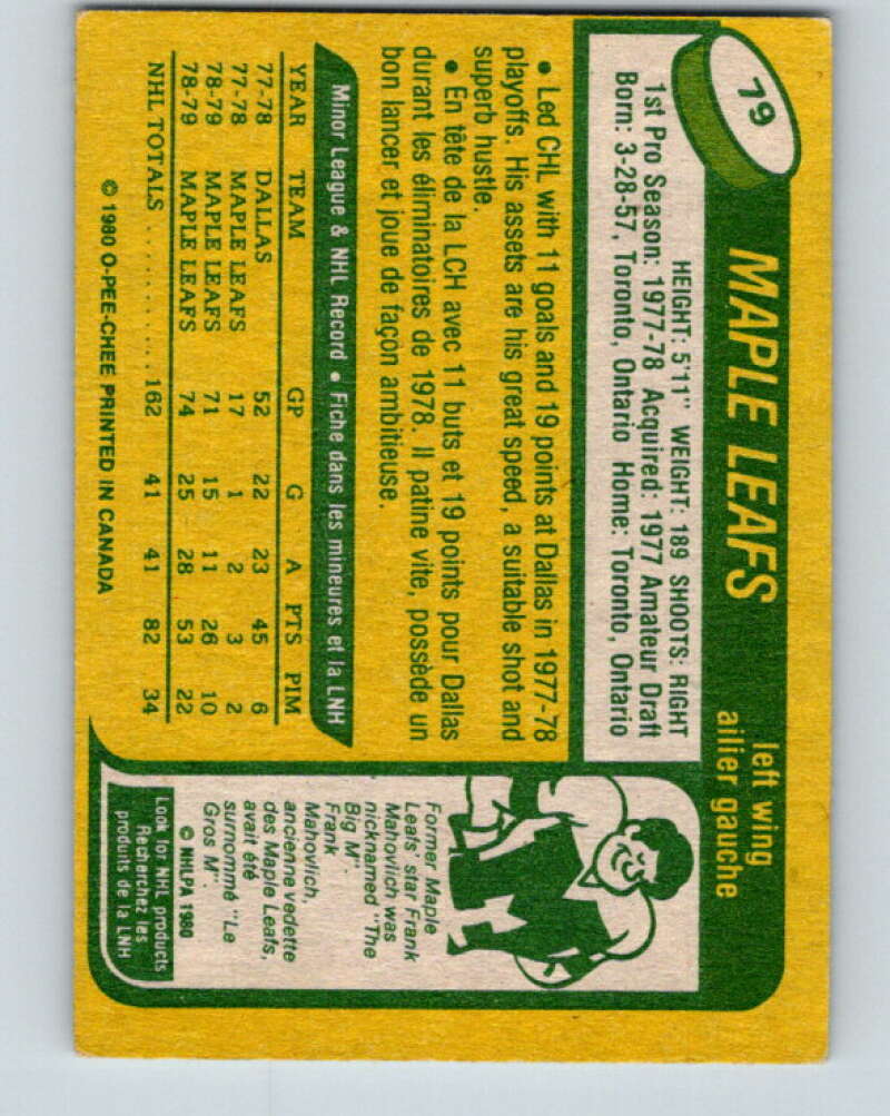 1980-81 O-Pee-Chee #79 John Anderson RC Rookie Toronto Maple Leafs V37782