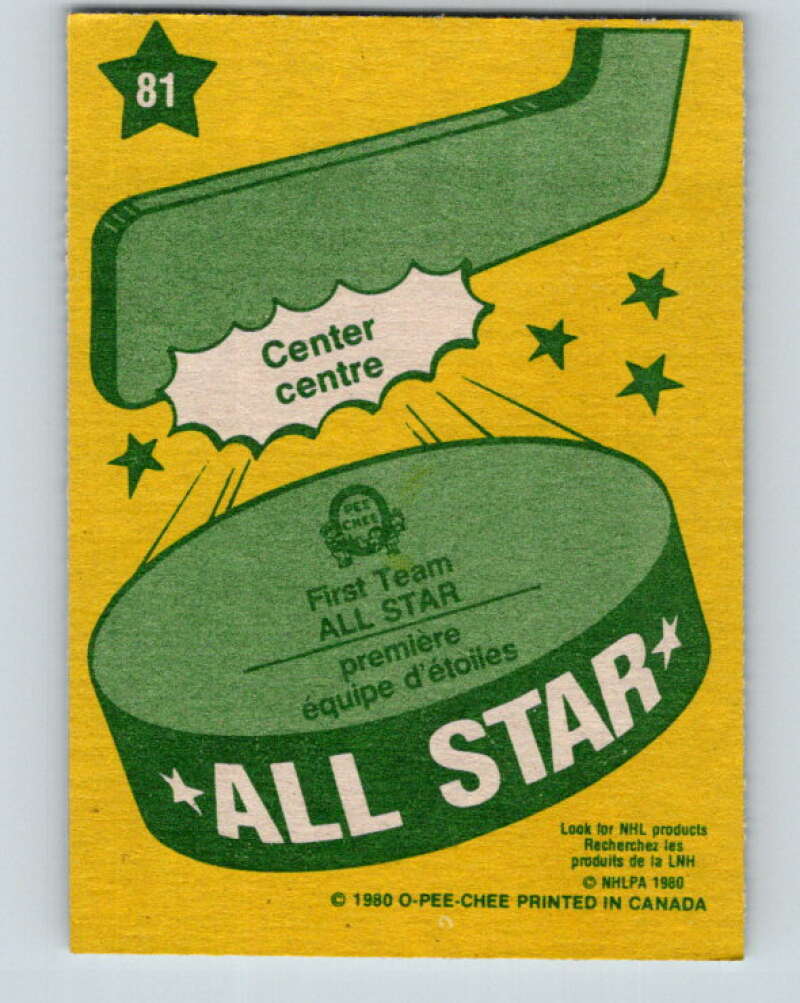 1980-81 O-Pee-Chee #81 Marcel Dionne AS Los Angeles Kings V37793