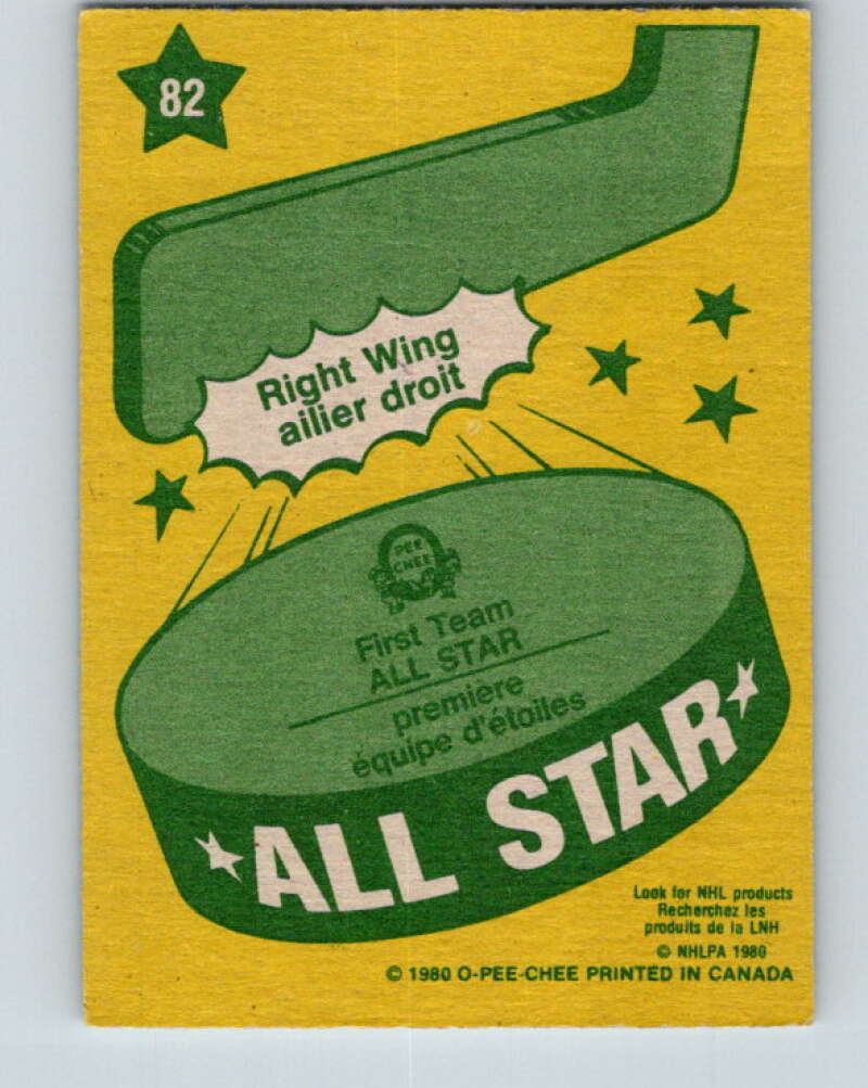 1980-81 O-Pee-Chee #82 Guy Lafleur AS Montreal Canadiens V37815