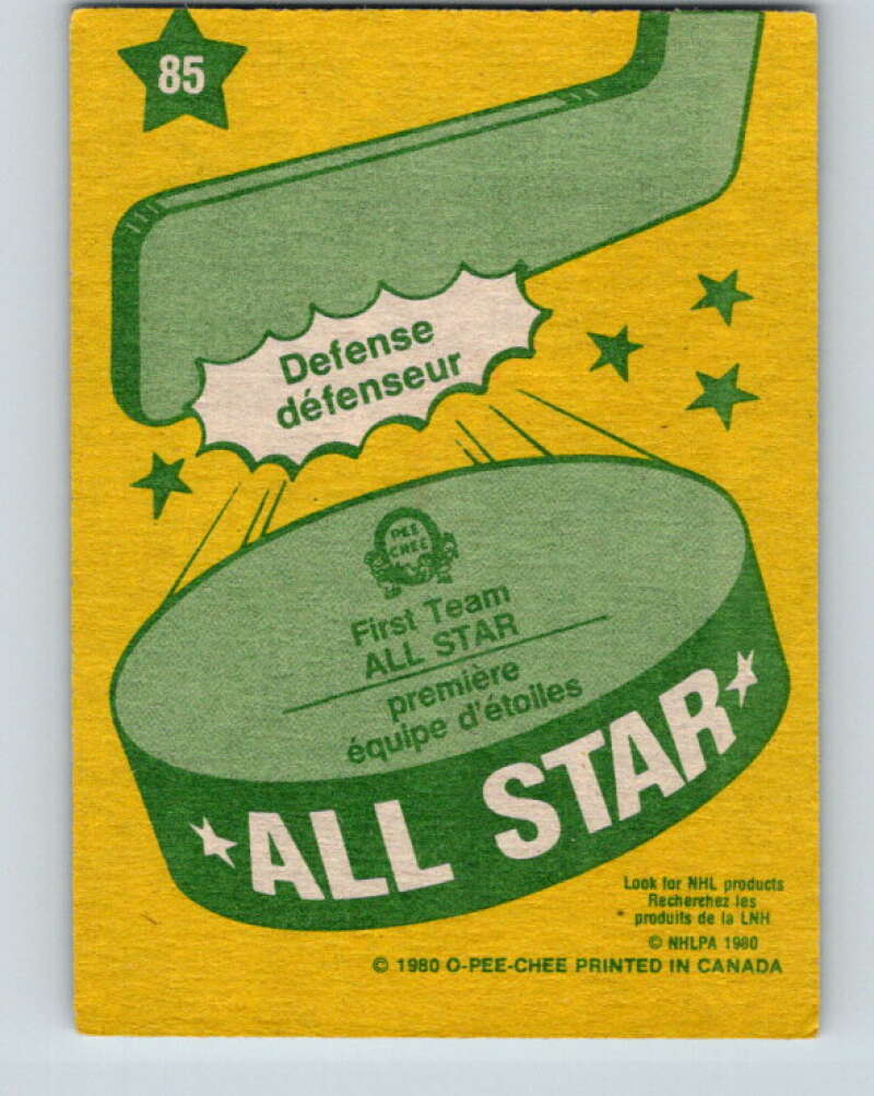 1980-81 O-Pee-Chee #85 Borje Salming AS Toronto Maple Leafs V37850