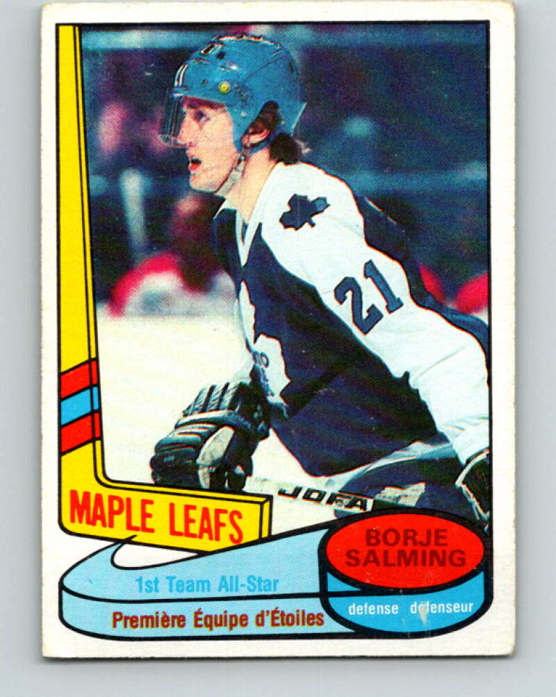 1980-81 O-Pee-Chee #85 Borje Salming AS Toronto Maple Leafs V37851