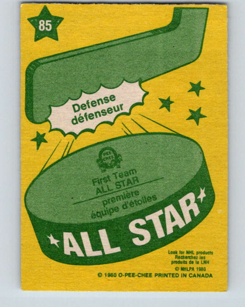 1980-81 O-Pee-Chee #85 Borje Salming AS Toronto Maple Leafs V37852