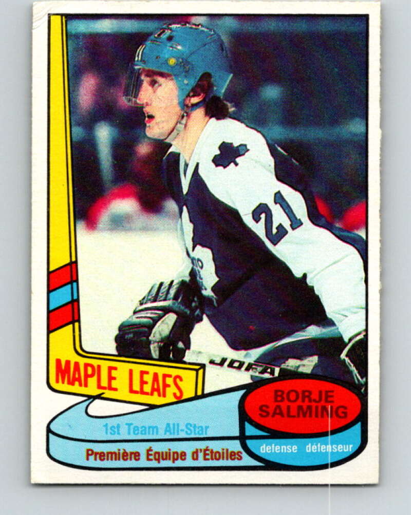 1980-81 O-Pee-Chee #85 Borje Salming AS Toronto Maple Leafs V37853