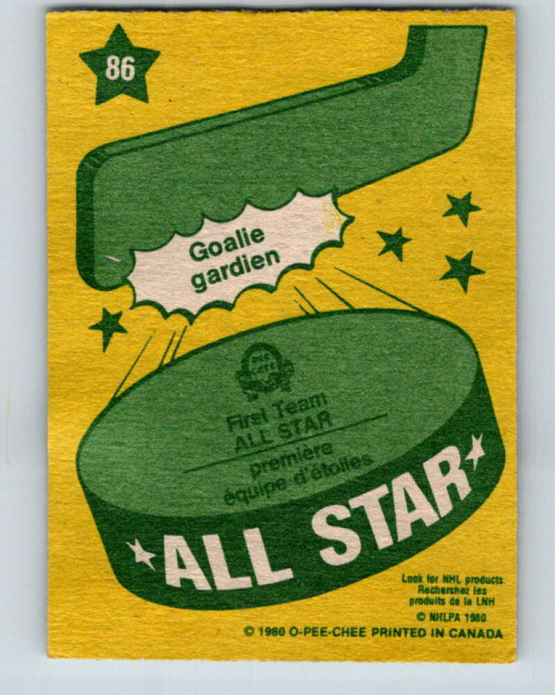 1980-81 O-Pee-Chee #86 Tony Esposito AS Chicago Blackhawks V37862