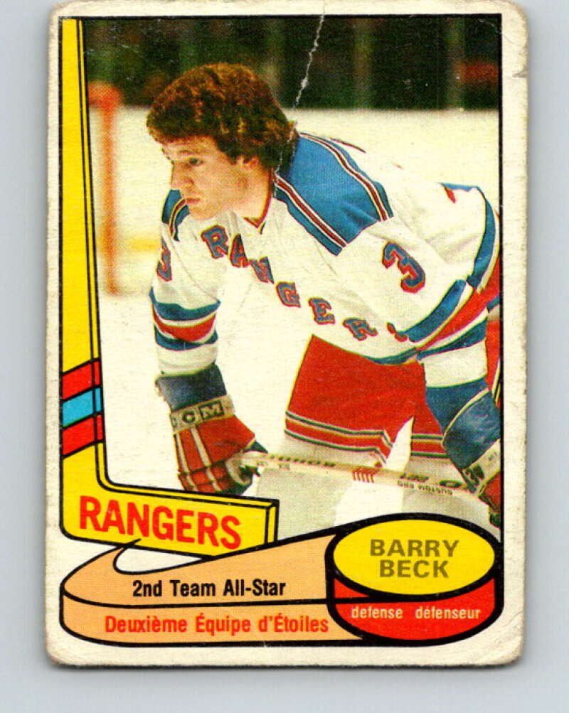 1980-81 O-Pee-Chee #90 Barry Beck AS New York Rangers V37898