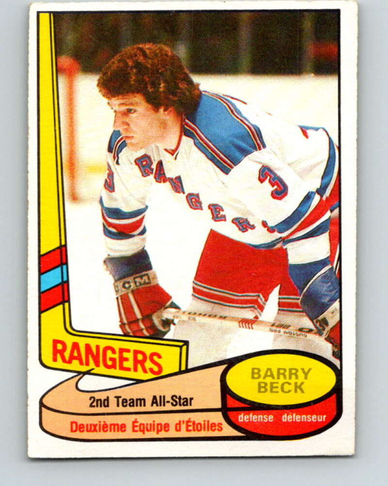 1980-81 O-Pee-Chee #90 Barry Beck AS New York Rangers V37899