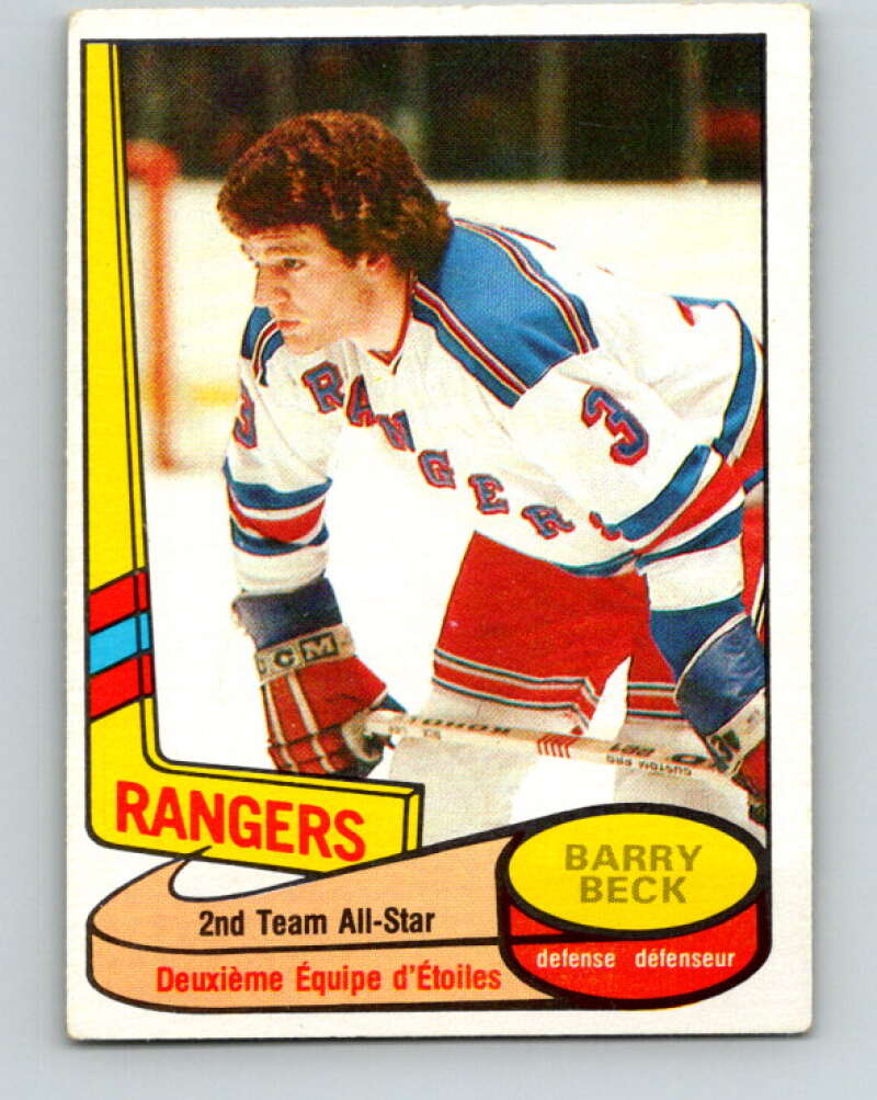 1980-81 O-Pee-Chee #90 Barry Beck AS New York Rangers V37902