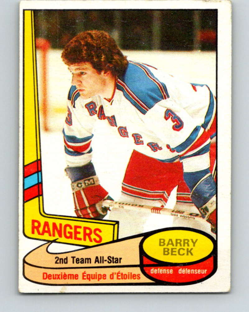 1980-81 O-Pee-Chee #90 Barry Beck AS New York Rangers V37910