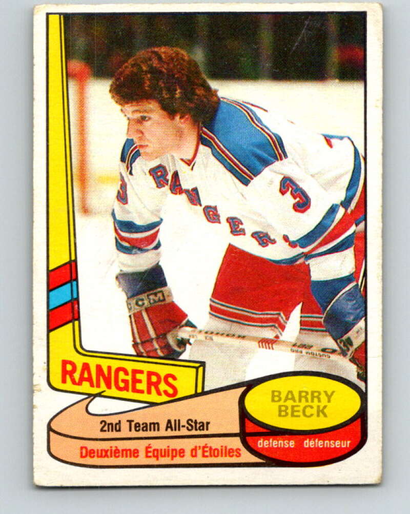 1980-81 O-Pee-Chee #90 Barry Beck AS New York Rangers V37913