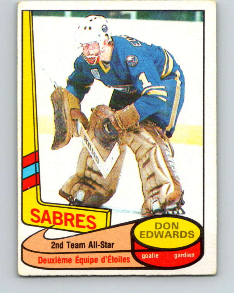 1980-81 O-Pee-Chee #92 Don Edwards AS Buffalo Sabres V37932